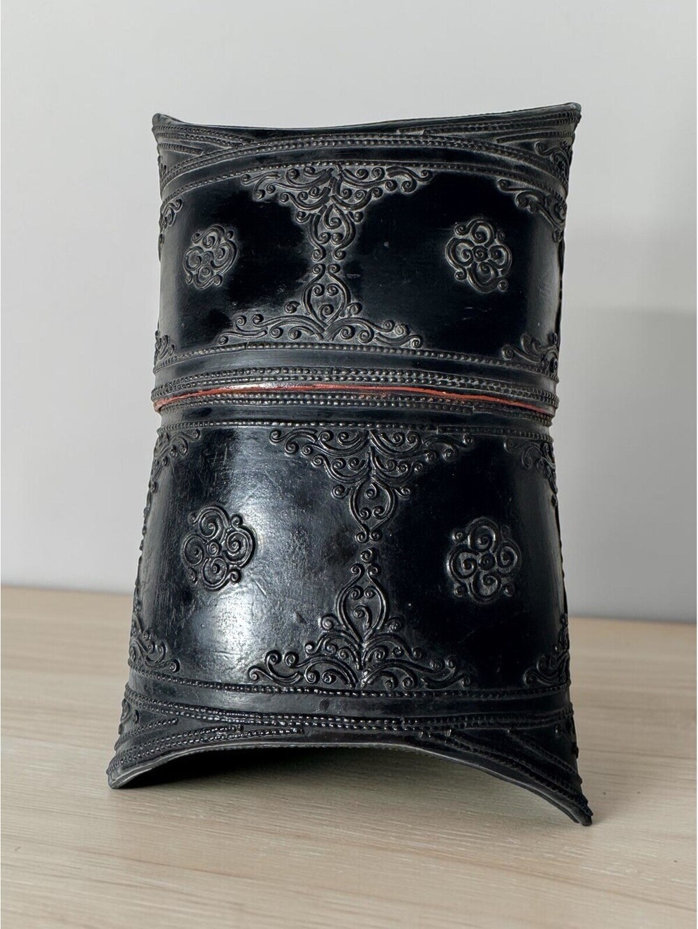 Chinese Cinnabar Lacquerware Burmese Black Pillow Box